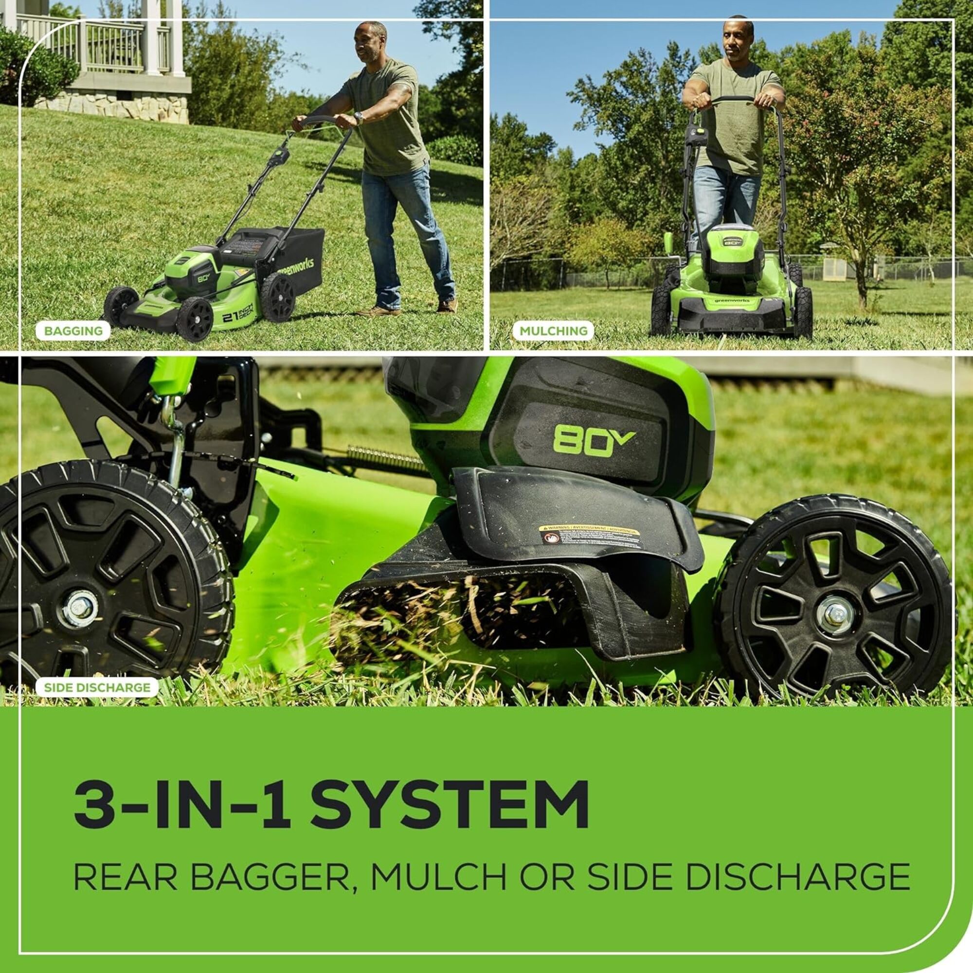 Greenworks 80-volt Max 21-in Cordless Push Lawn Mower 4 Ah (1-Battery and Charger Included)