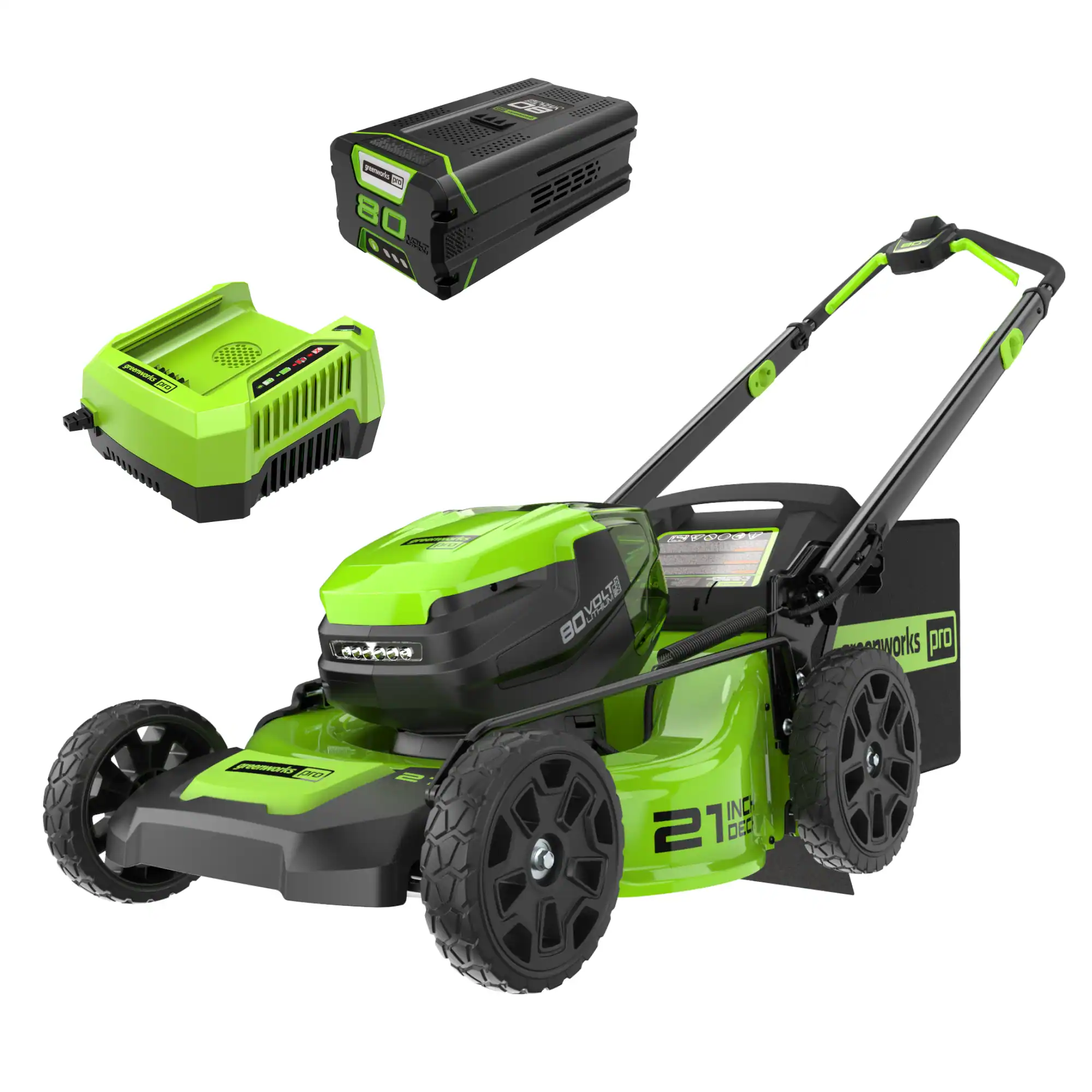 Greenworks Dual Port 80-volt 21-in Cordless Push Lawn Mower 4 Ah (1-Battery and Charger Included)