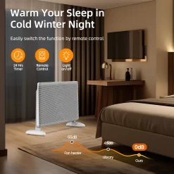 EdenDirect Up to 1500-Watt Convection Wall Mount Indoor Electric Space Heater with Thermostat and Remote Included