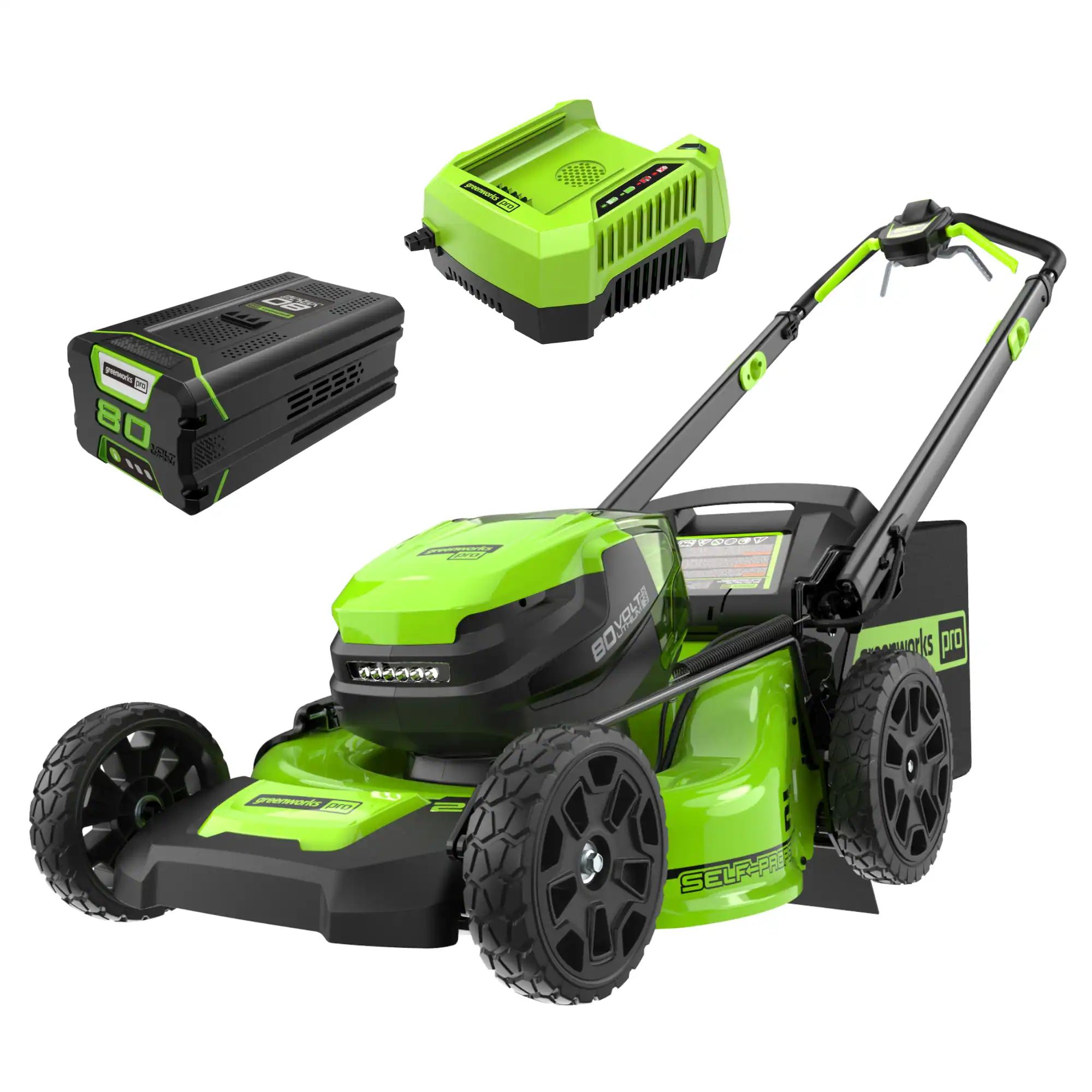 Greenworks Pro 80-volt 21-in Cordless Self-propelled Lawn Mower 5 Ah (1-Battery and Charger Included)
