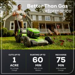 Greenworks Pro 80-volt 21-in Cordless Self-propelled Lawn Mower 5 Ah (1-Battery and Charger Included)
