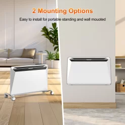 EdenDirect Up to 1500-Watt Convection Wall Mount Indoor Electric Space Heater with Thermostat and Remote Included