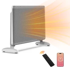 EdenDirect Up to 1500-Watt Convection Wall Mount Indoor Electric Space Heater with Thermostat and Remote Included