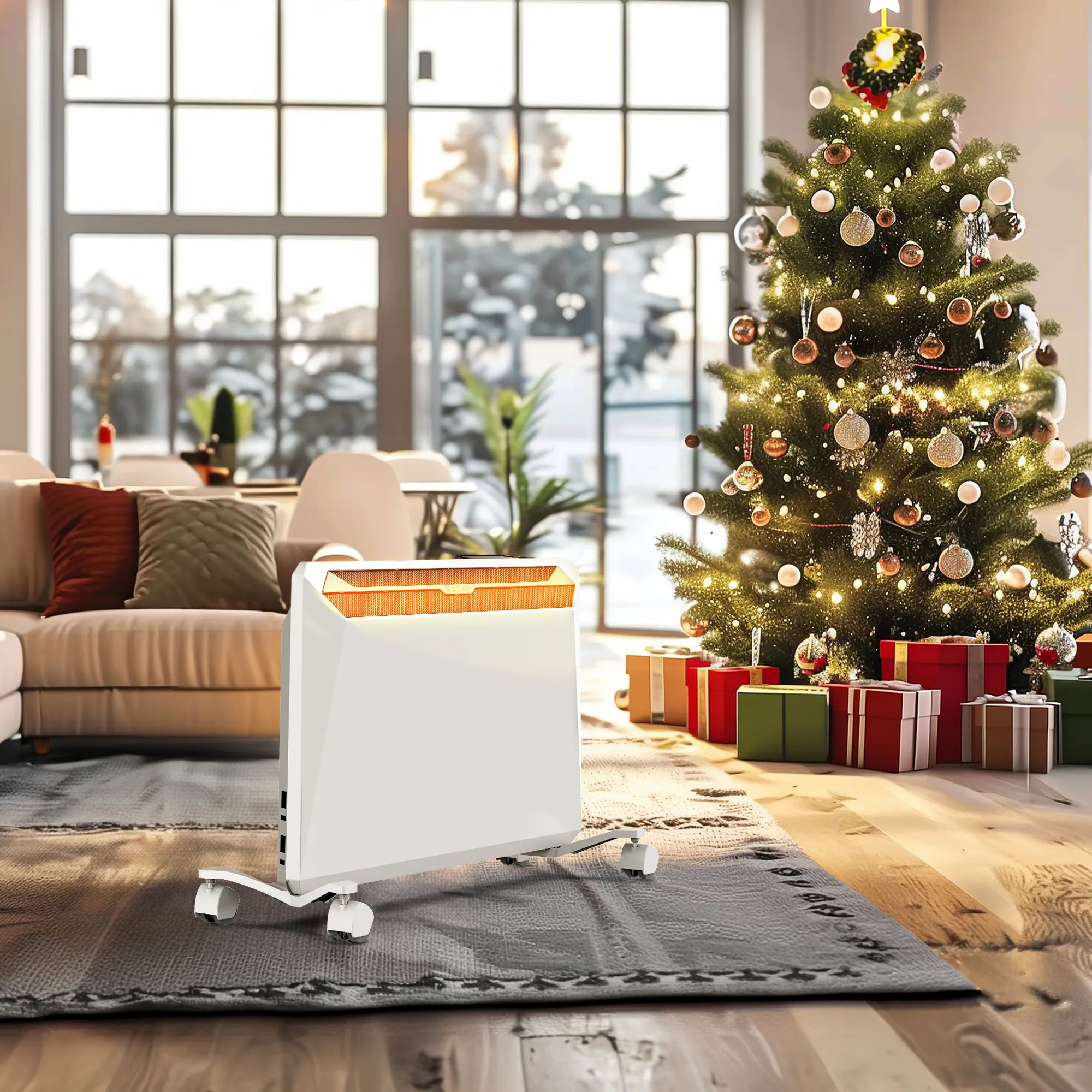 EdenDirect Up to 1500-Watt Convection Wall Mount Indoor Electric Space Heater with Thermostat