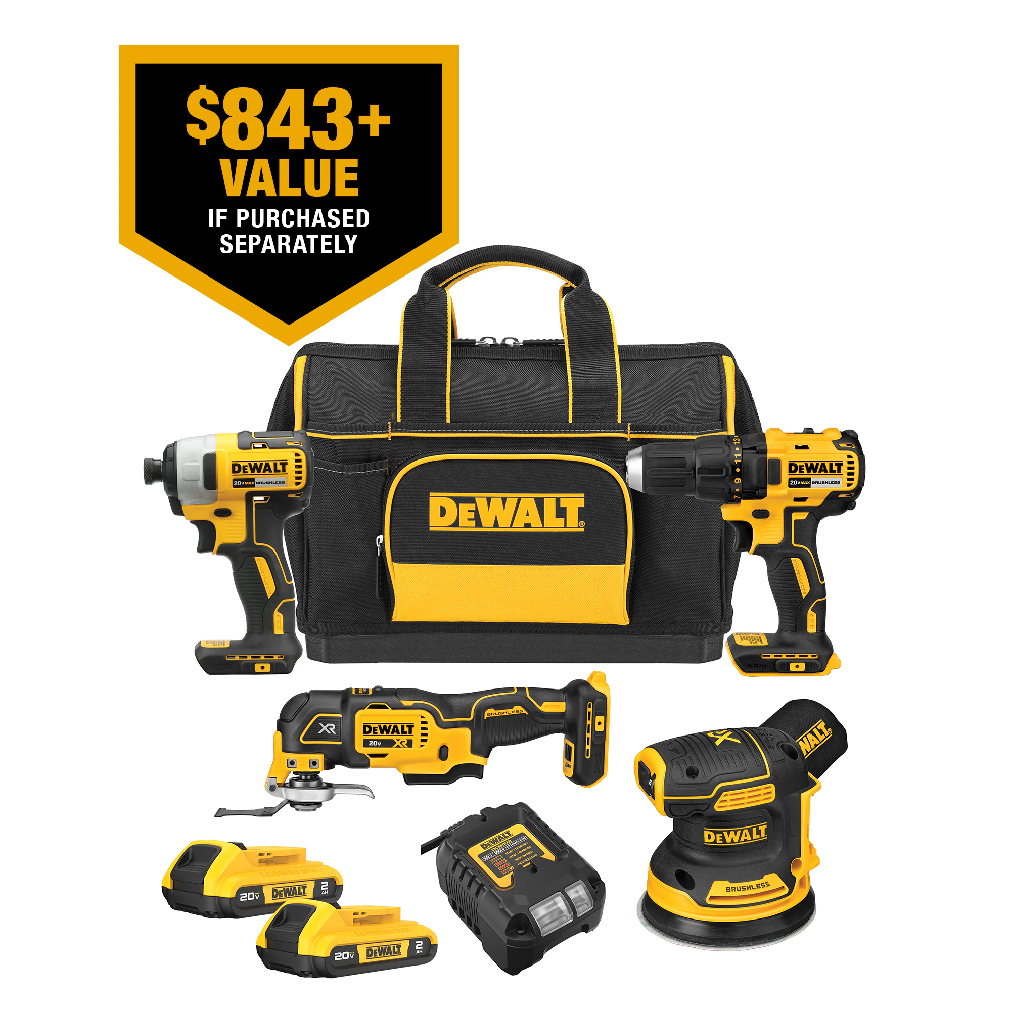 DEWALT DCKSS431D2 20V MAX 4-Tool Combo Kit
