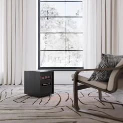 Modern Ember Up to 1500-Watt Infrared Cabinet Indoor Electric Space Heater with Thermostat and Remote Included