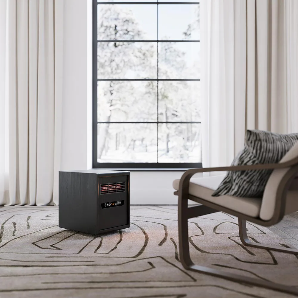 Modern Ember Up to 1500-Watt Infrared Cabinet Indoor Electric Space Heater with Thermostat and Remote Included