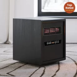 Modern Ember Up to 1500-Watt Infrared Cabinet Indoor Electric Space Heater with Thermostat and Remote Included