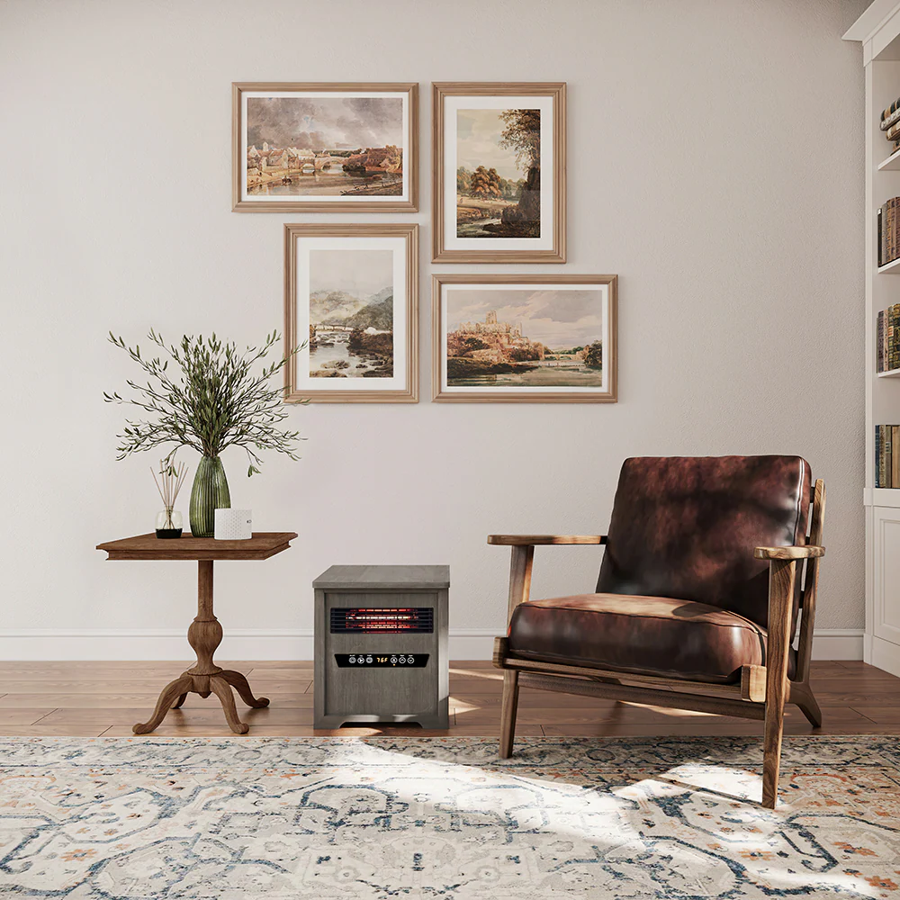 Country Living Up to 1500-Watt Infrared Cabinet Indoor Electric Space Heater with Thermostat and Remote Included