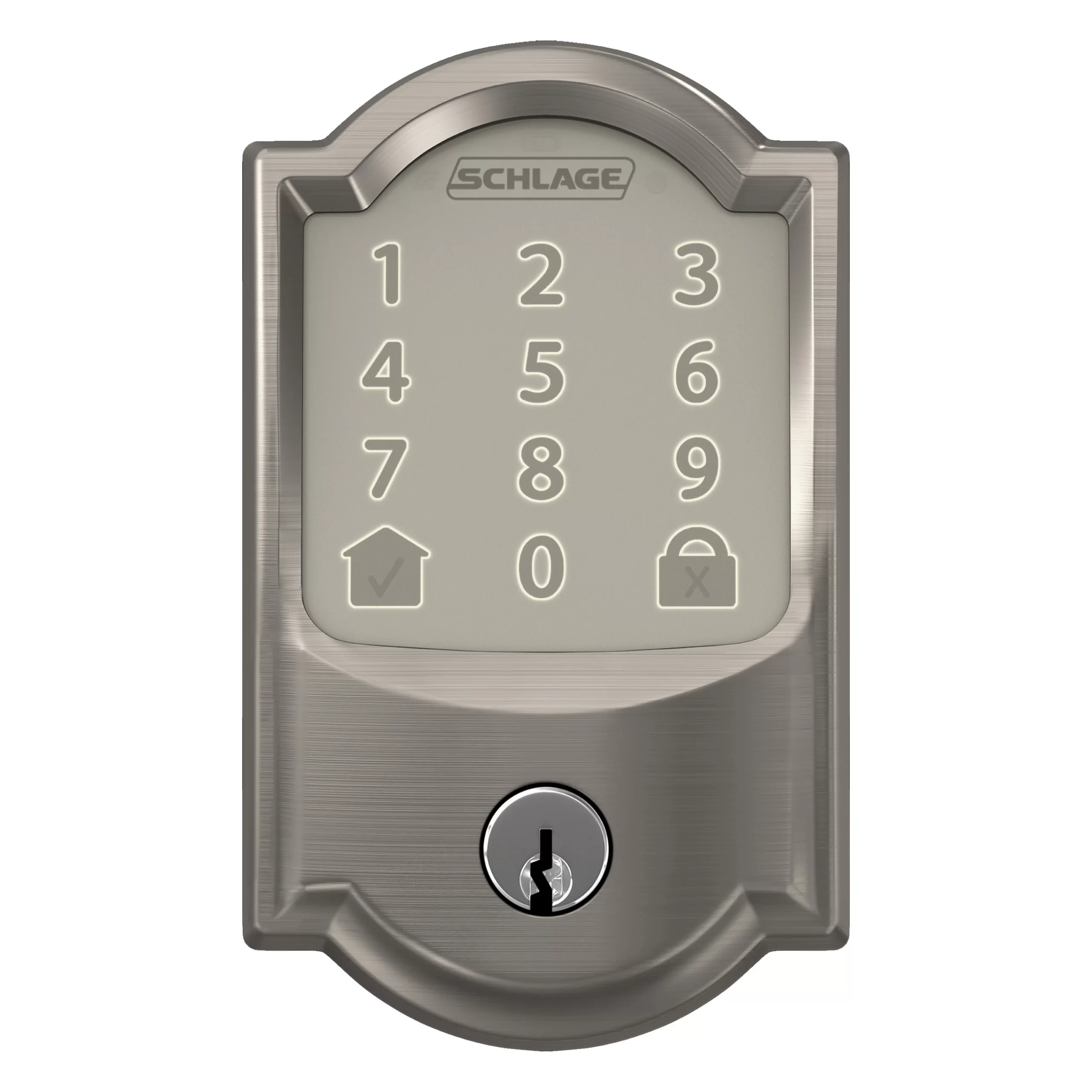 Schlage Encode Camelot Satin Nickel Smart Lock Electronic Deadbolt with Wifi Touchscreen Keypad