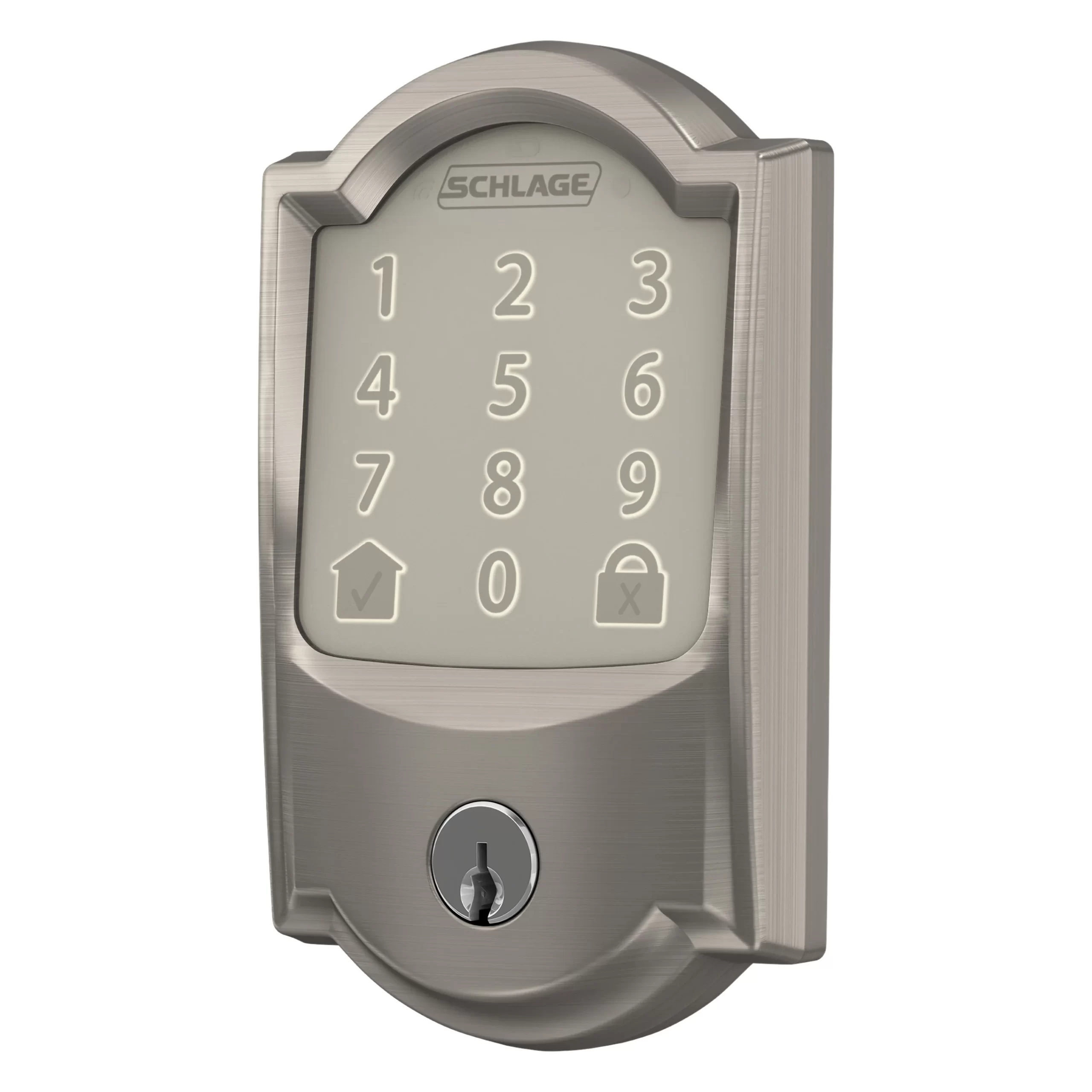 Schlage Encode Camelot Satin Nickel Smart Lock Electronic Deadbolt with Wifi Touchscreen Keypad