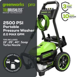 Greenworks 2500 PSI 2.3-GPM Cold Water Electric Pressure Washer with 5 Spray Tips