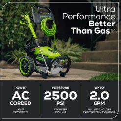 Greenworks 2500 PSI 2.3-GPM Cold Water Electric Pressure Washer with 5 Spray Tips