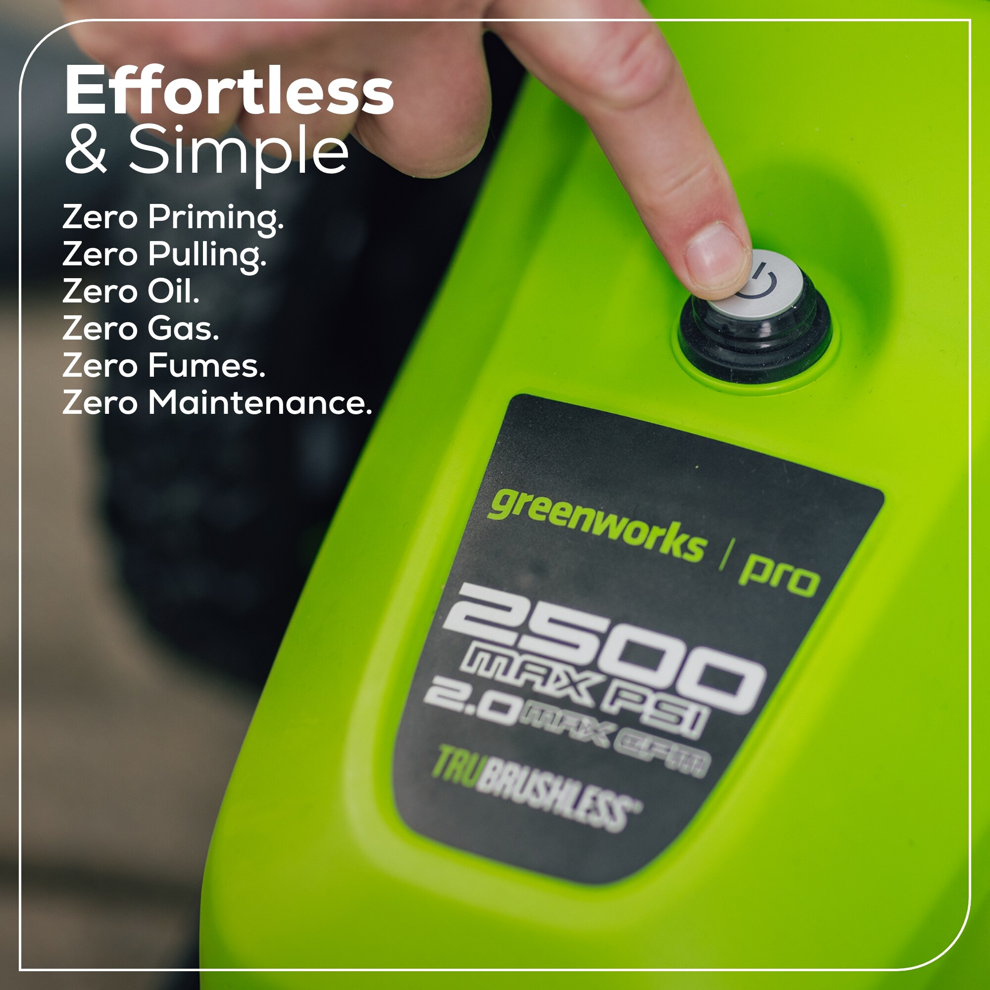 Greenworks 2500 PSI 2.3-GPM Cold Water Electric Pressure Washer with 5 Spray Tips