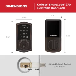 Kwikset SmartCode 270 Touchpad Venetian Bronze Electronic Deadbolt Smartkey with Keypad