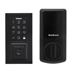 Kwikset SmartCode 270 Touchpad Contemporary Matte Black Electronic Deadbolt Smartkey with Keypad