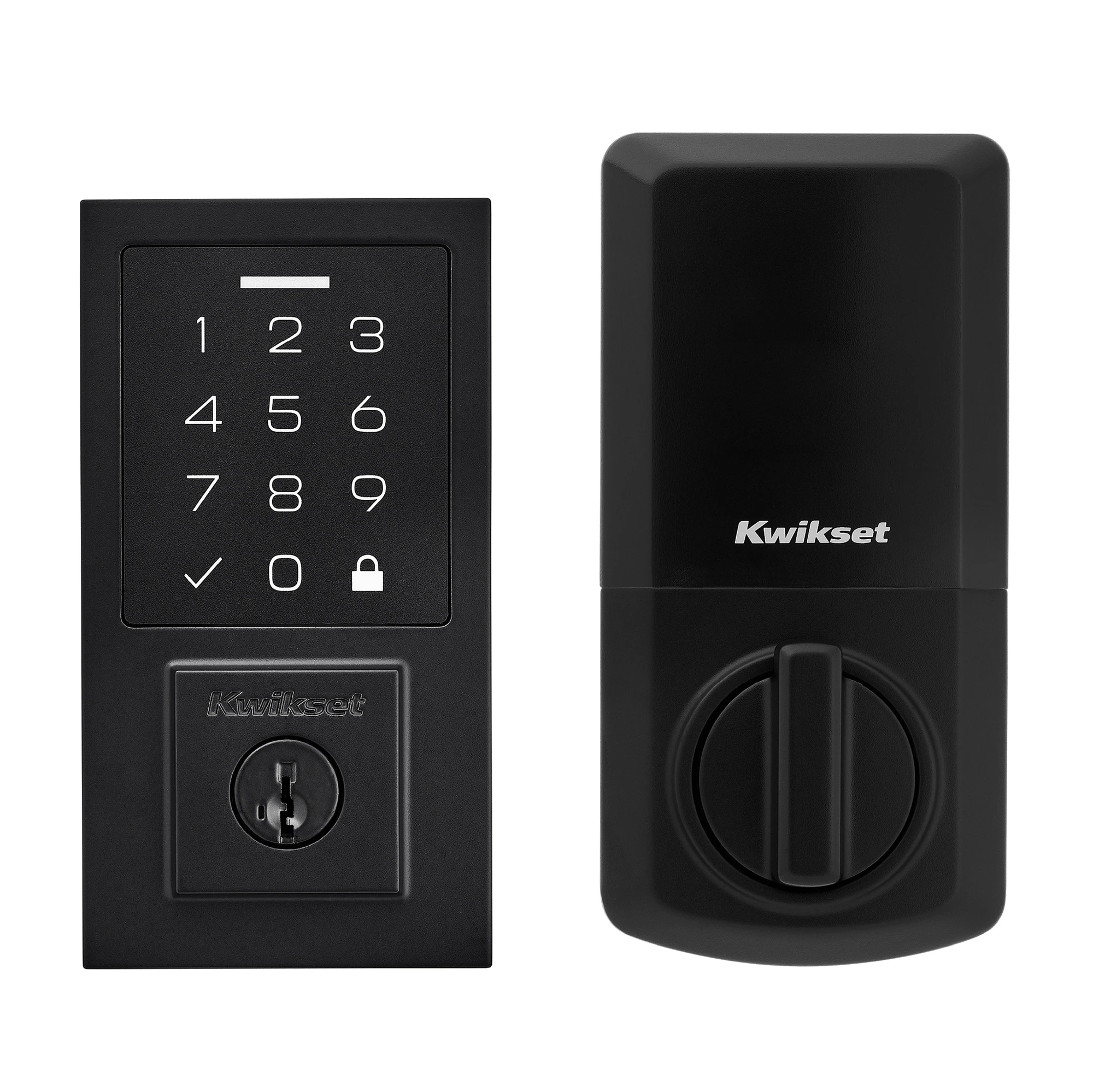 Kwikset SmartCode 270 Touchpad Contemporary Matte Black Electronic Deadbolt Smartkey with Keypad