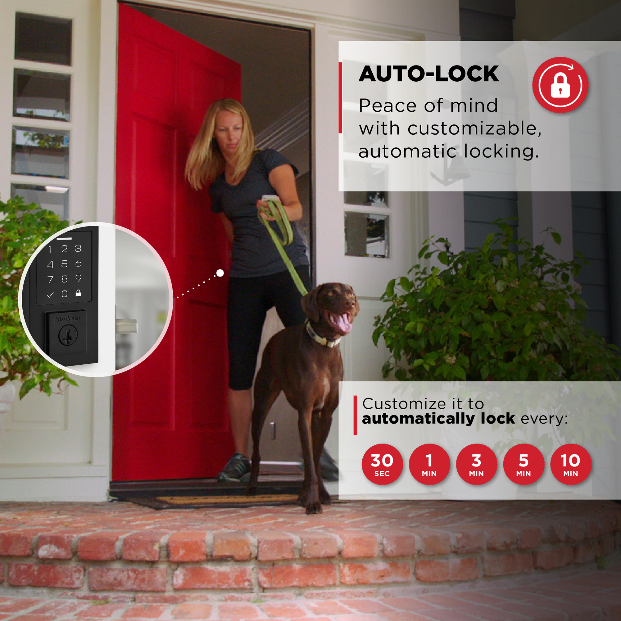 Kwikset SmartCode 270 Touchpad Contemporary Matte Black Electronic Deadbolt Smartkey with Keypad