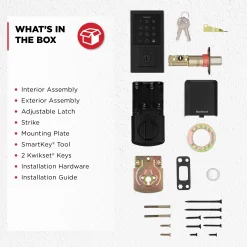 Kwikset SmartCode 270 Touchpad Contemporary Matte Black Electronic Deadbolt Smartkey with Keypad