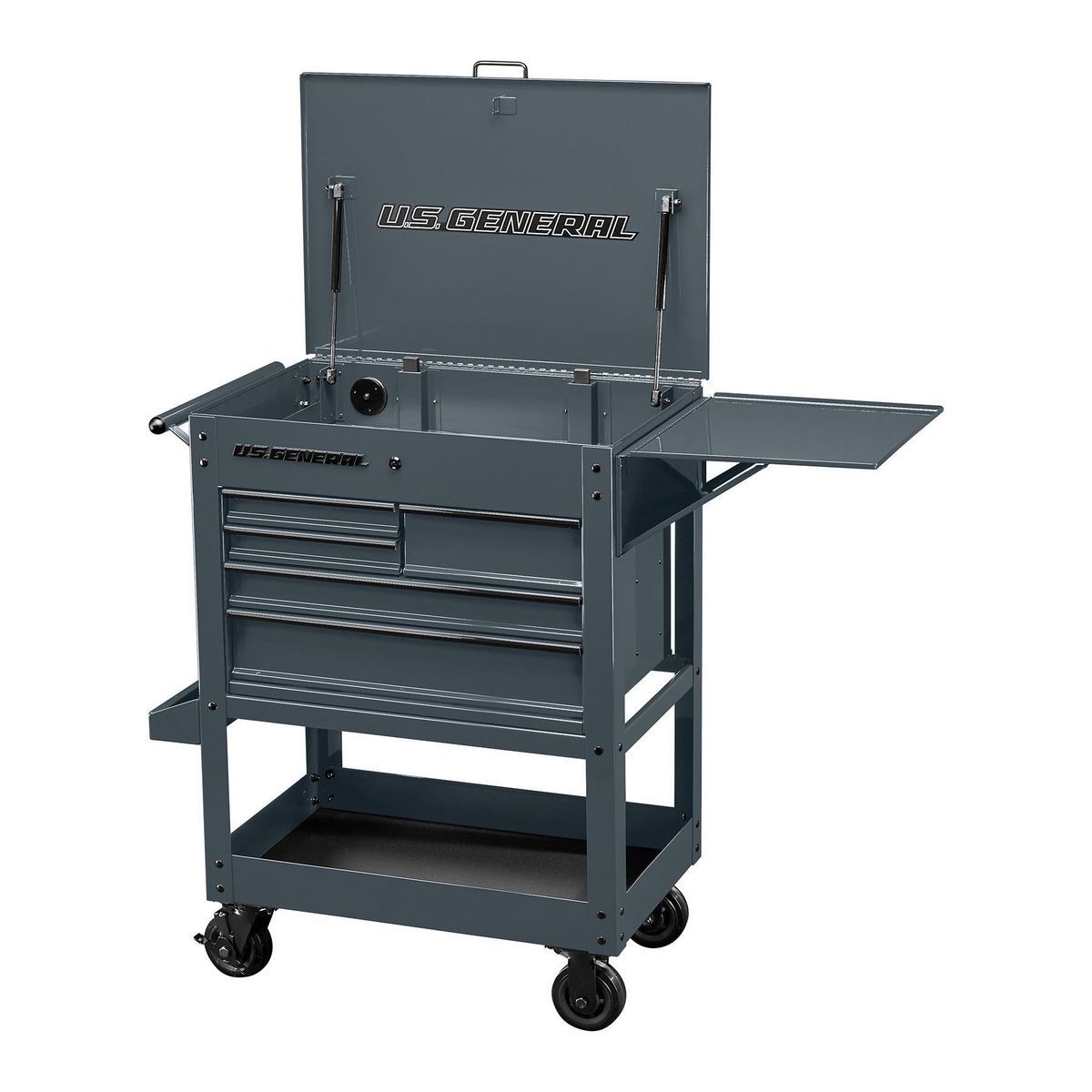 U.S. GENERAL 30 in., 5-Drawer Mechanics Cart, Slate Gray
