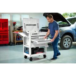 U.S. GENERAL 30 in., 5-Drawer Mechanics Cart, White