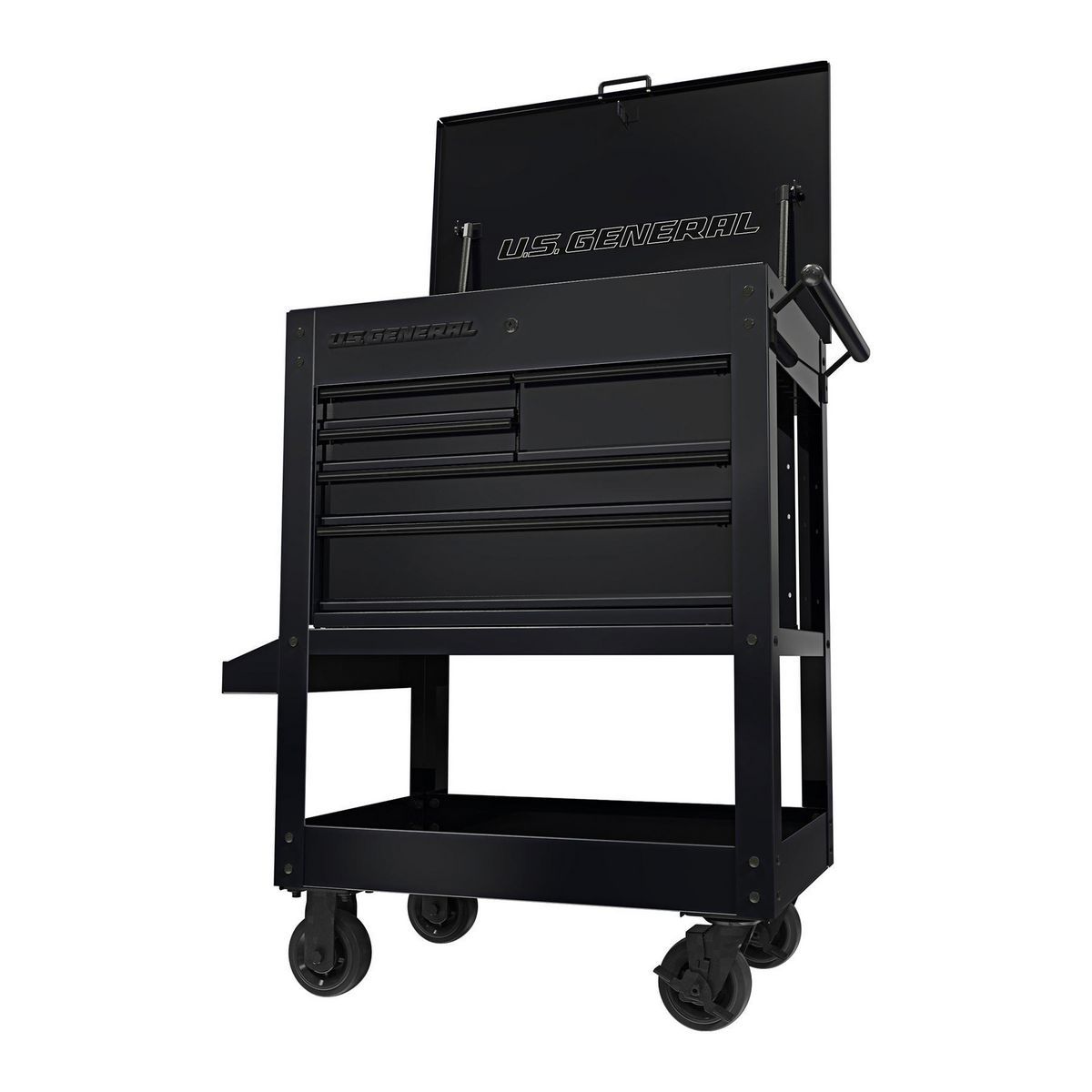 U.S. GENERAL 30 in., 5-Drawer Mechanics Cart, Black