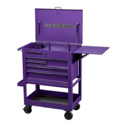 U.S. GENERAL 30 in., 5-Drawer Mechanics Cart, Purple