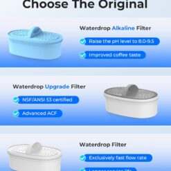 Waterdrop WD-PF-AL Replacement Alkaline Filters for All Waterdrop Pitcher Filtration System, (Pack of 3)