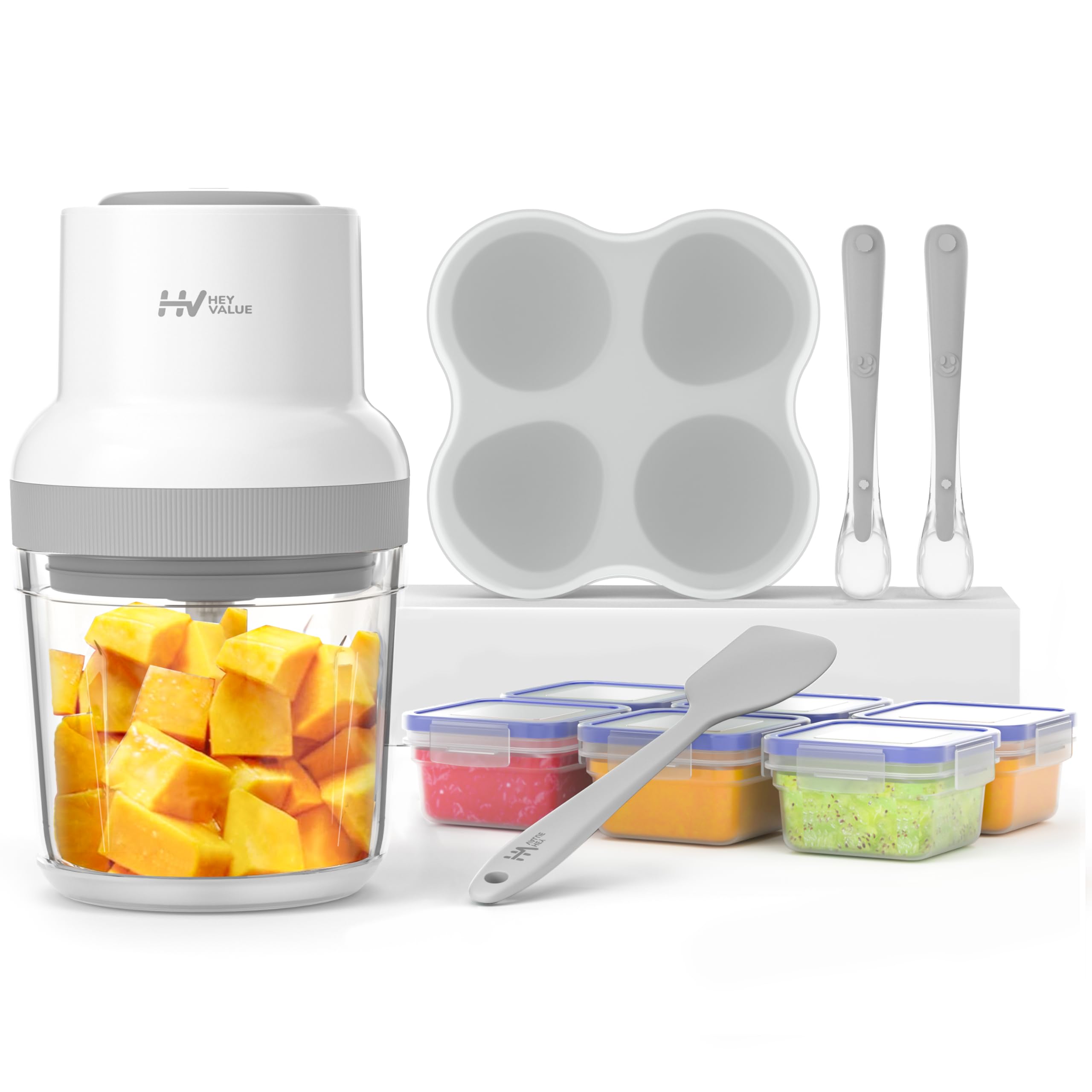 HEYVALUE Baby Food Maker, HEYVALUE 13-in-1 Baby Food Processor Set for Baby Food (Gray)