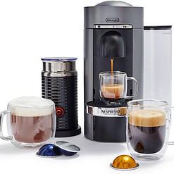 Nespresso VertuoPlus Deluxe Coffee and Espresso Machine Bundle with Aeroccino Milk Frother by De'Longhi, Black