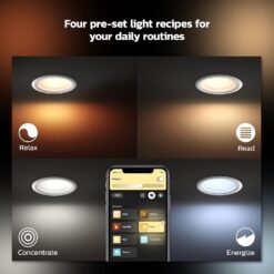Philips Hue Smart 6 Inch LED Downlight - 4 Pack, Color-Changing, 1100LM