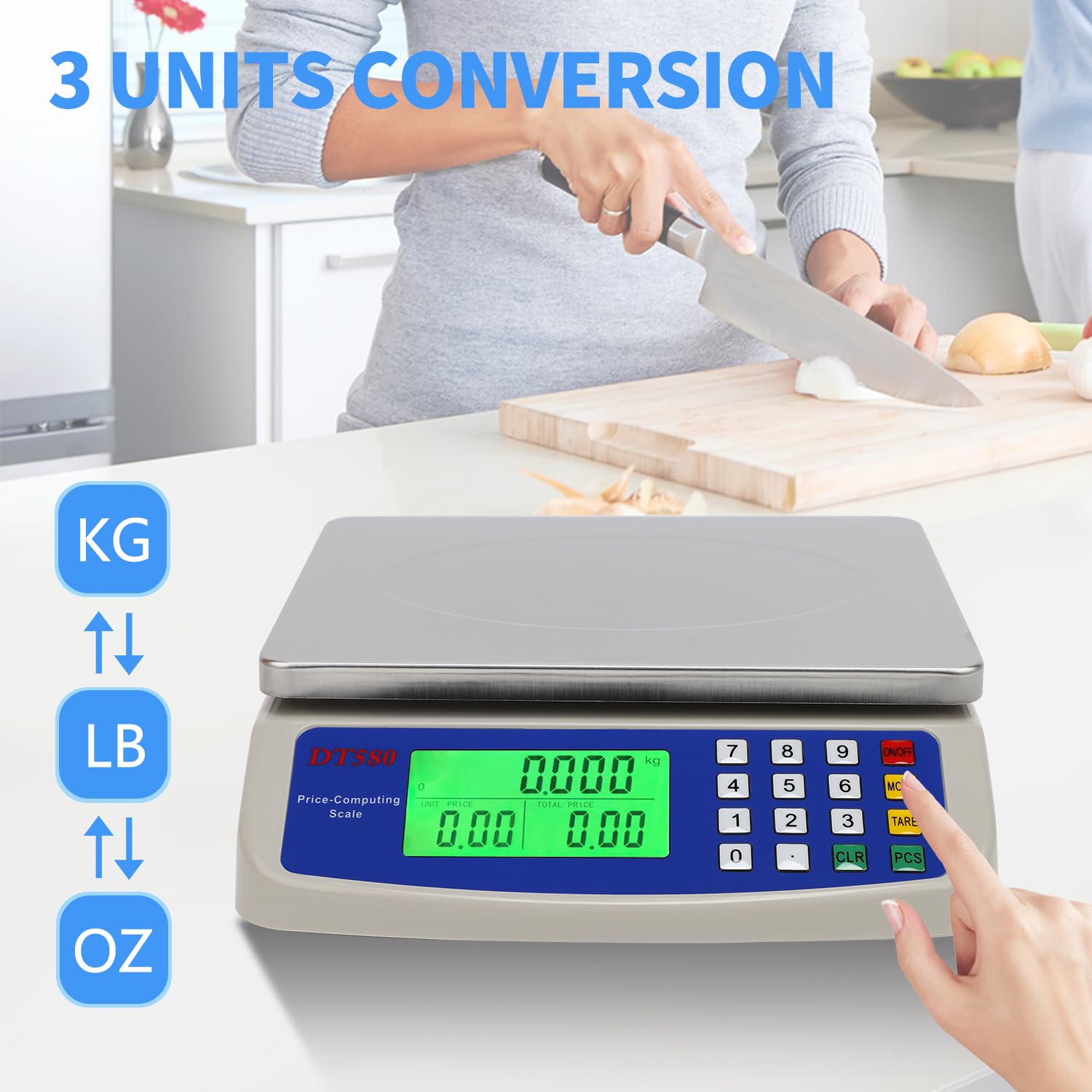 RUJIXU Large Digital Kitchen Scale 30KG Commercial Food Scale 66LB