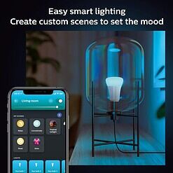 Philips Hue A19 LED Smart Light Bulb - White and Color Ambiance - 60W Indoor Light Bulb, 3 Pack