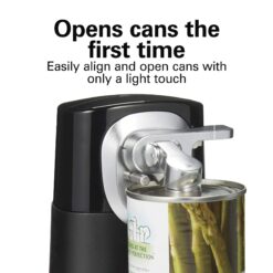 Hamilton Beach 2-in-1 Electric Automatic Can Opener for Kitchen with Hands-Free Removable Walking Head, Black (76611F)
