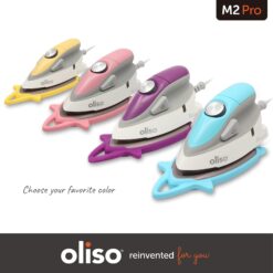 Oliso M2 Mini Project Steam Iron with Solemate - for Sewing, Quilting, Crafting, and Travel, Turquoise