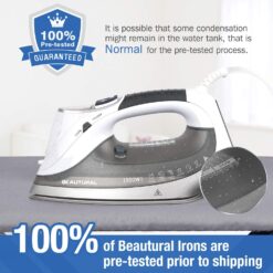 BEAUTURAL 1800-Watt Steam Iron with Digital LCD Screen, Double-Layer and Ceramic Coated Soleplate, 3-Way Auto-Off