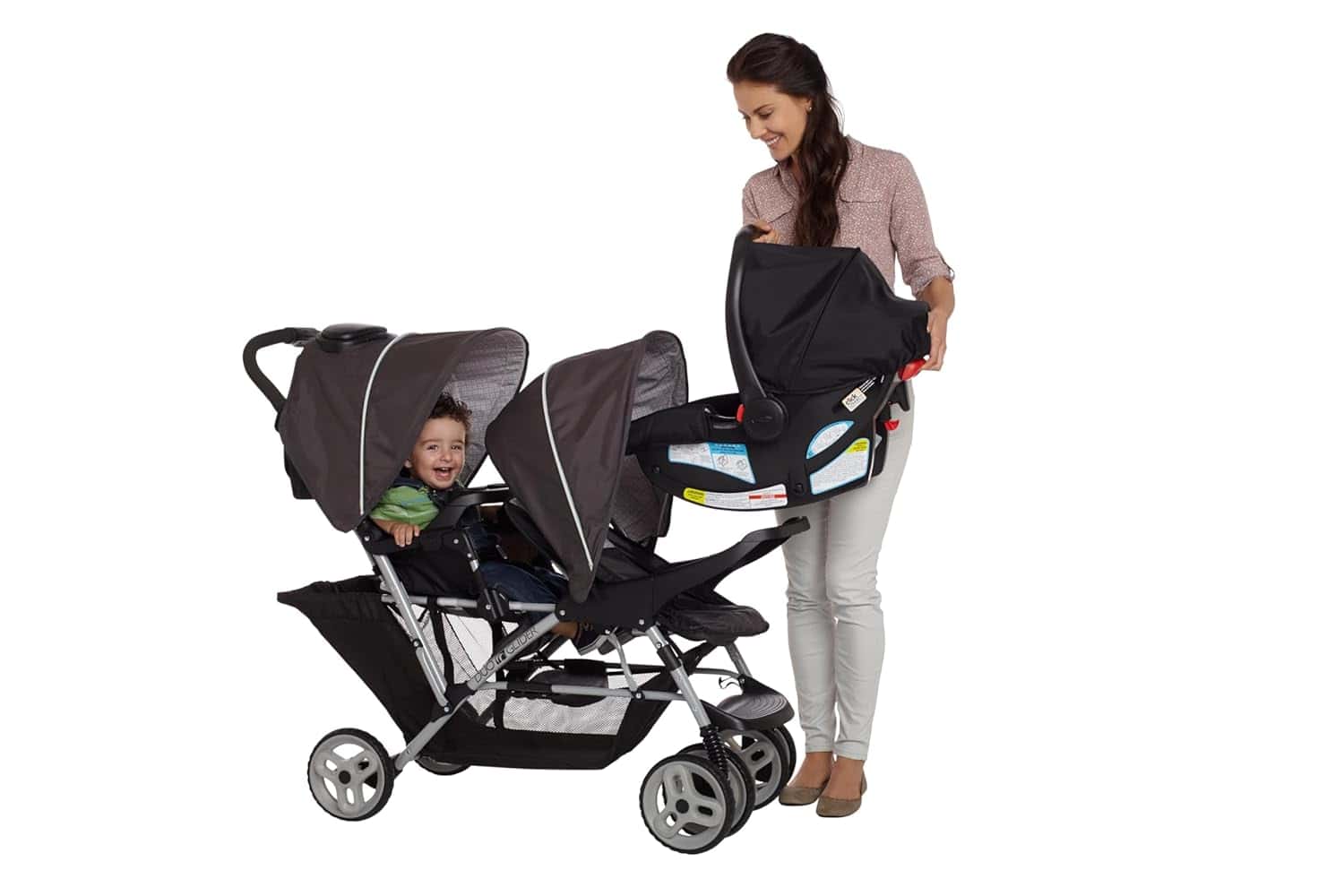 Graco DuoGlider Double Stroller | Lightweight Double Stroller with Tandem  Seating, Glacier - MartDiscover.com