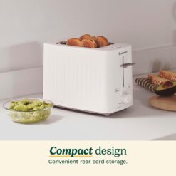 Cuisinart Soho Collection 2-Slice Toaster, 7 Toaster Setting, Defrost, Reheat, and Bagel Setting, Convenient Rear Cord Storage, Truffle, CPT-7TR