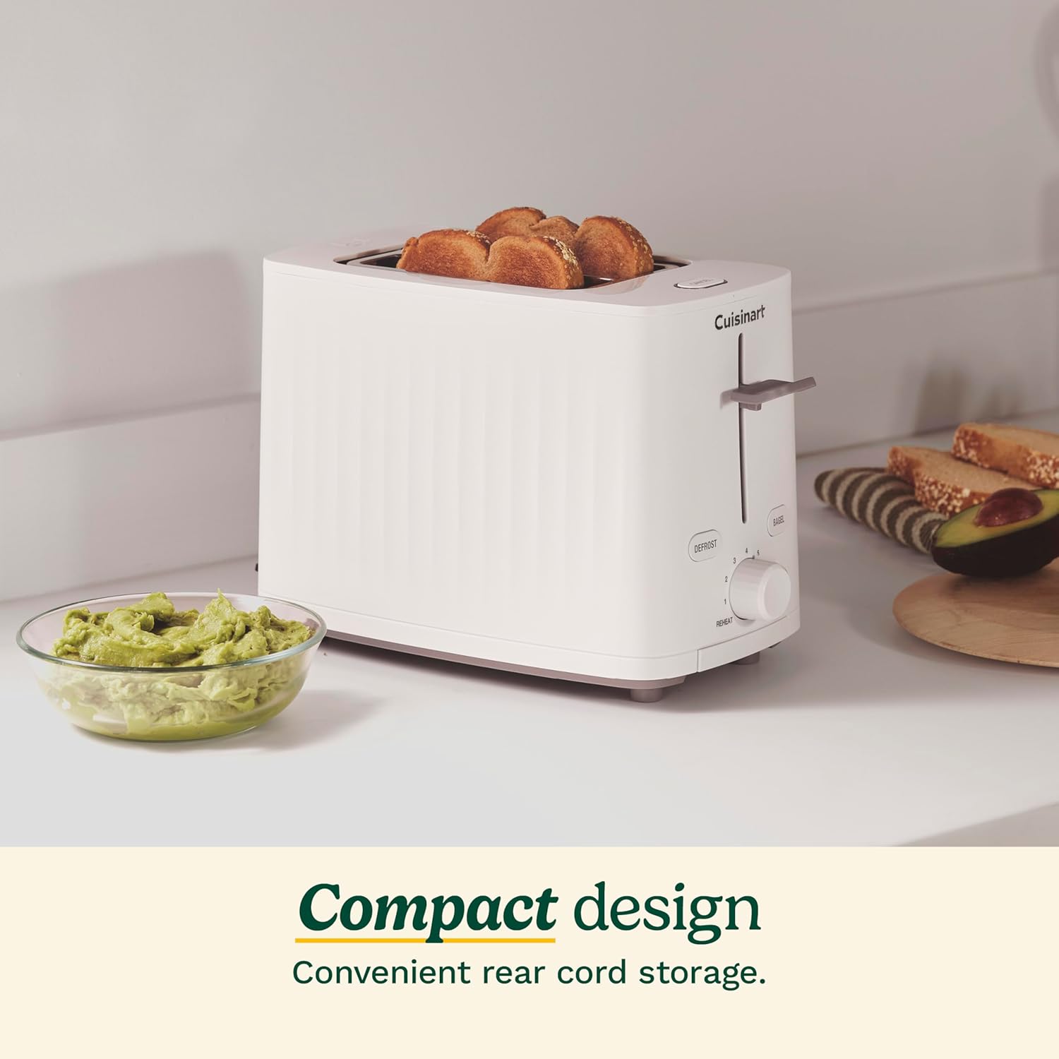 Cuisinart Soho Collection 2-Slice Toaster, 7 Toaster Setting, Defrost, Reheat, and Bagel Setting, Convenient Rear Cord Storage, Truffle, CPT-7TR