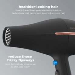 INFINITIPRO BY CONAIR Hair Dryer with Diffuser, AC Motor Pro Hair Dryer with Ceramic Technology, Black, Packaging May Vary