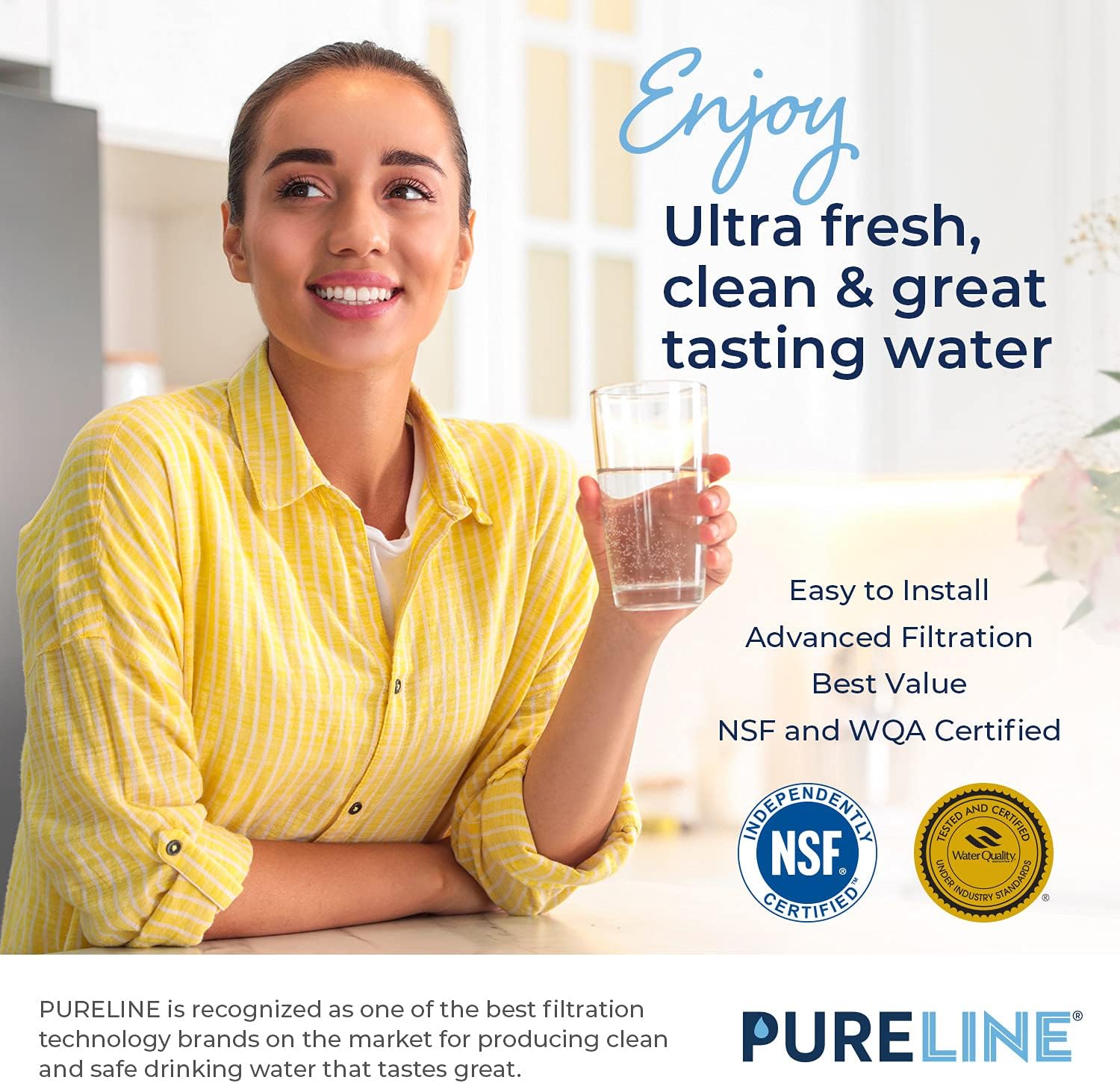 Pureline Replacement for Brita Filter, Pitchers and Dispensers, Classic 35557, OB03, Mavea 107007, (6 Pack)