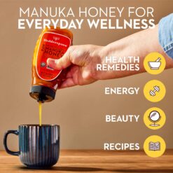 Wedderspoon Raw Premium Manuka Honey, KFactor 16, 12 Oz, Unpasteurized, Genuine New Zealand Honey, Multi-Functional
