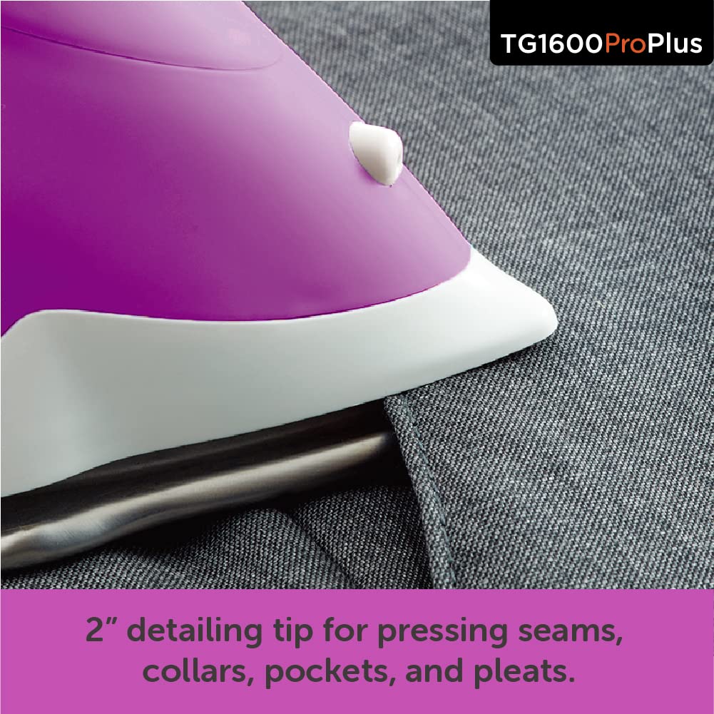 Oliso TG1600 Pro Plus 1800 Watt SmartIron with Auto Lift - for Clothes, Sewing, Quilting and Crafting Ironing, Purple