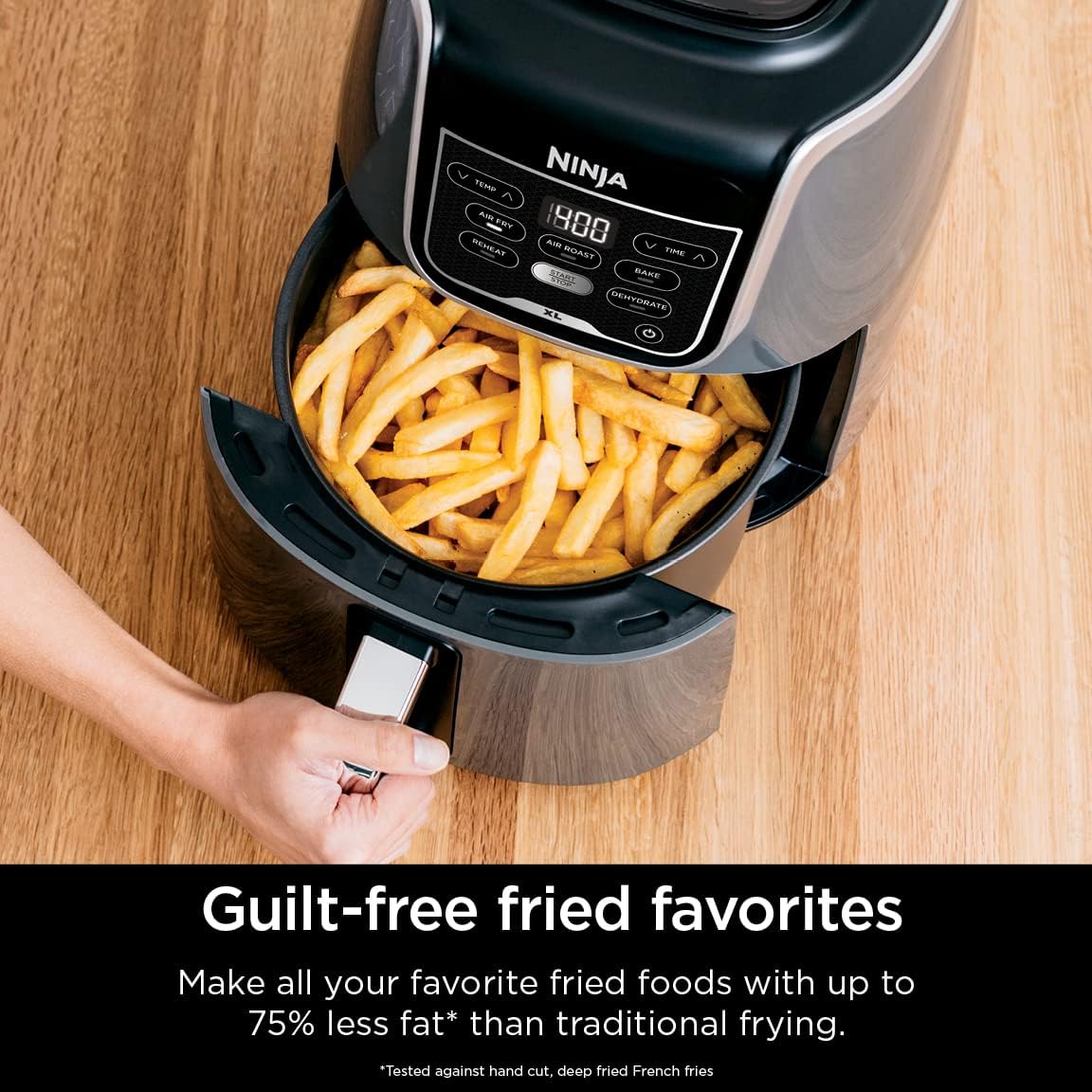 Ninja Air Fryer XL, 5.5 Qt. Capacity that can Air Fry, Air Roast, Bake, Reheat & Dehydrate, Grey, AF150AMZ