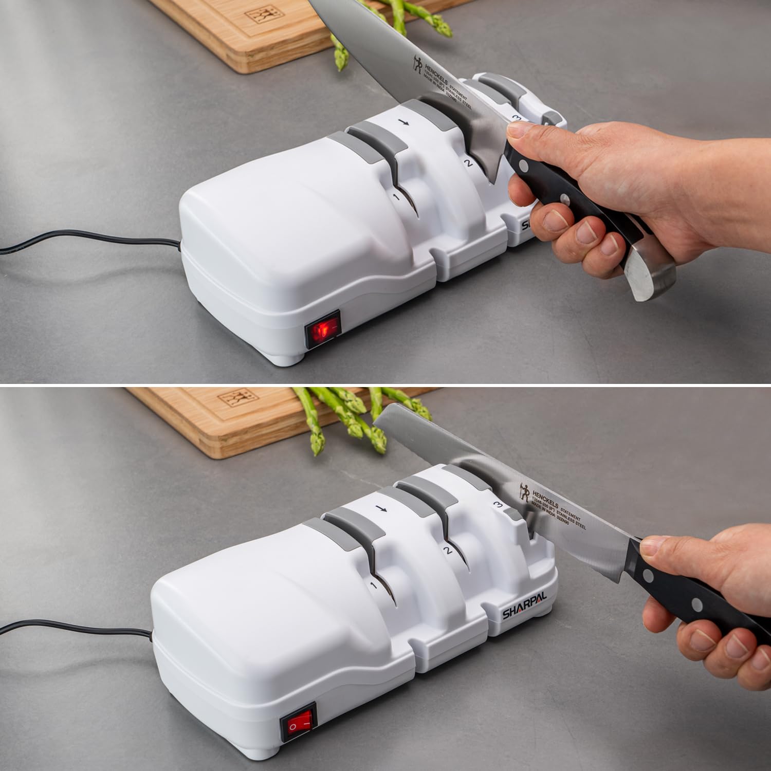 SHARPAL 198H 3 Stages Professional Electric Knife Sharpener, Diamond Roll Sharpener for Razor-Sharp Result