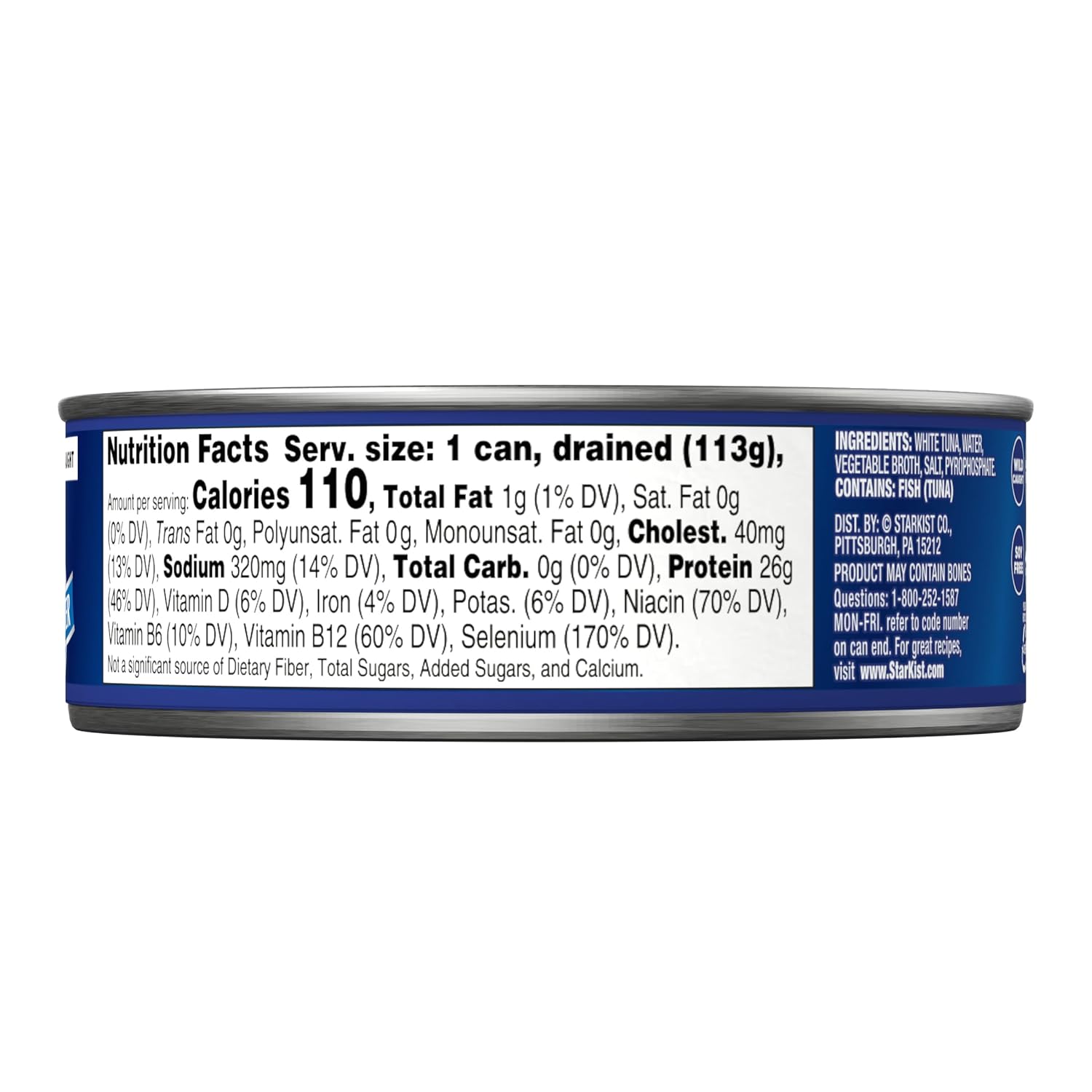 StarKist Solid White Albacore Tuna in Water, 5 oz (24 Pack) Canned Tuna Fish, Wild Caught, Gluten Free