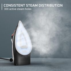 Rowenta Iron Steamer for Clothes, Stainless Steel Soleplate Steam Iron, Microsteam Holes, 1700 Watts, Black, DW2360