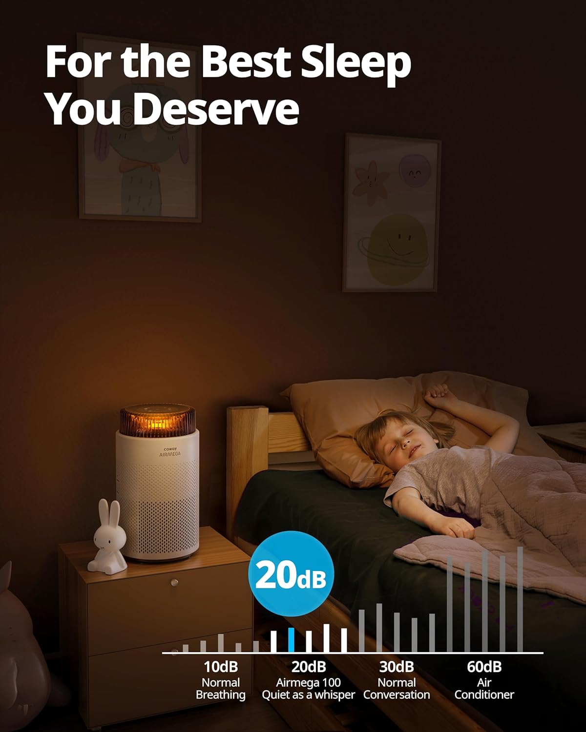 COWAY Air Purifiers for Bedroom Home up to 810 ft², True HEPA Filter
