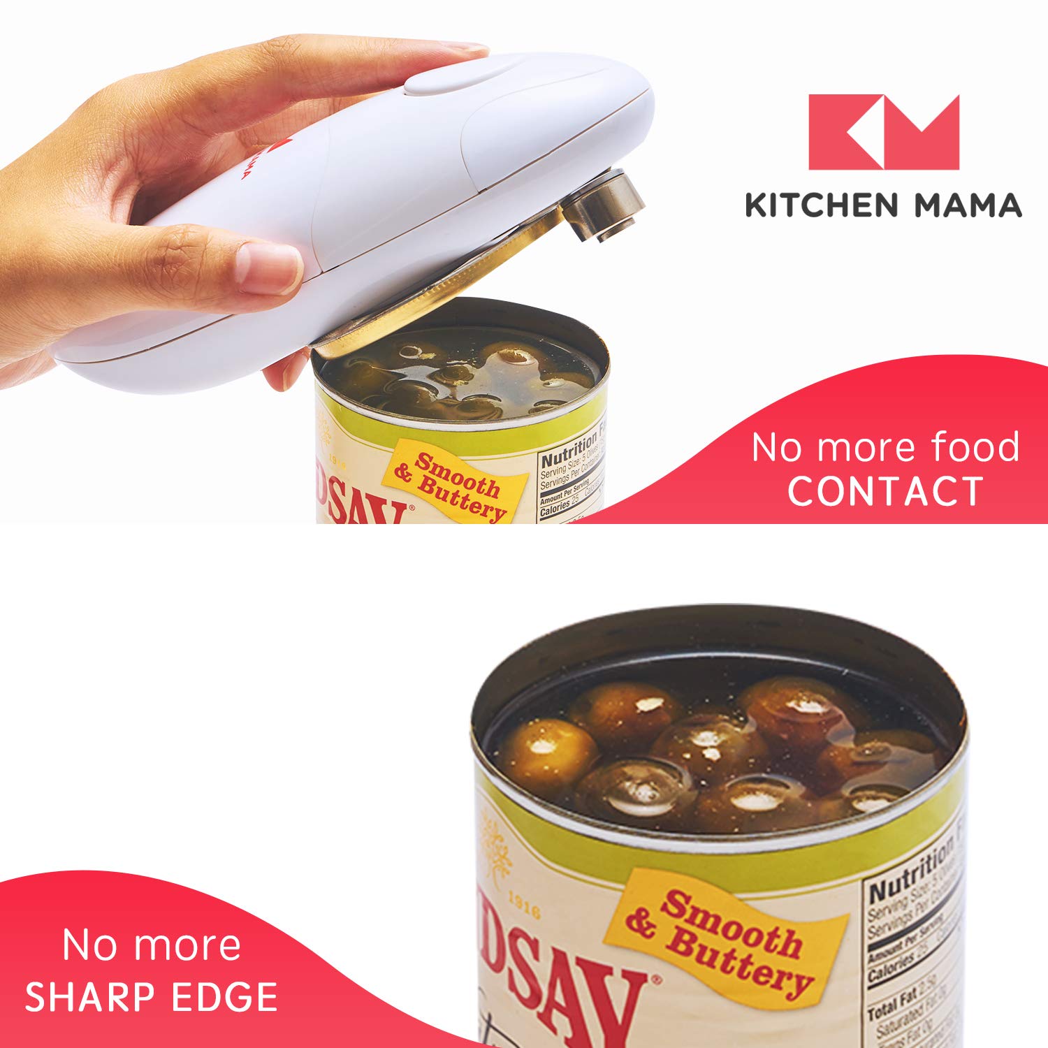 Kitchen Mama Auto Electric Can Opener Open Your Cans with A Simple Press of Button