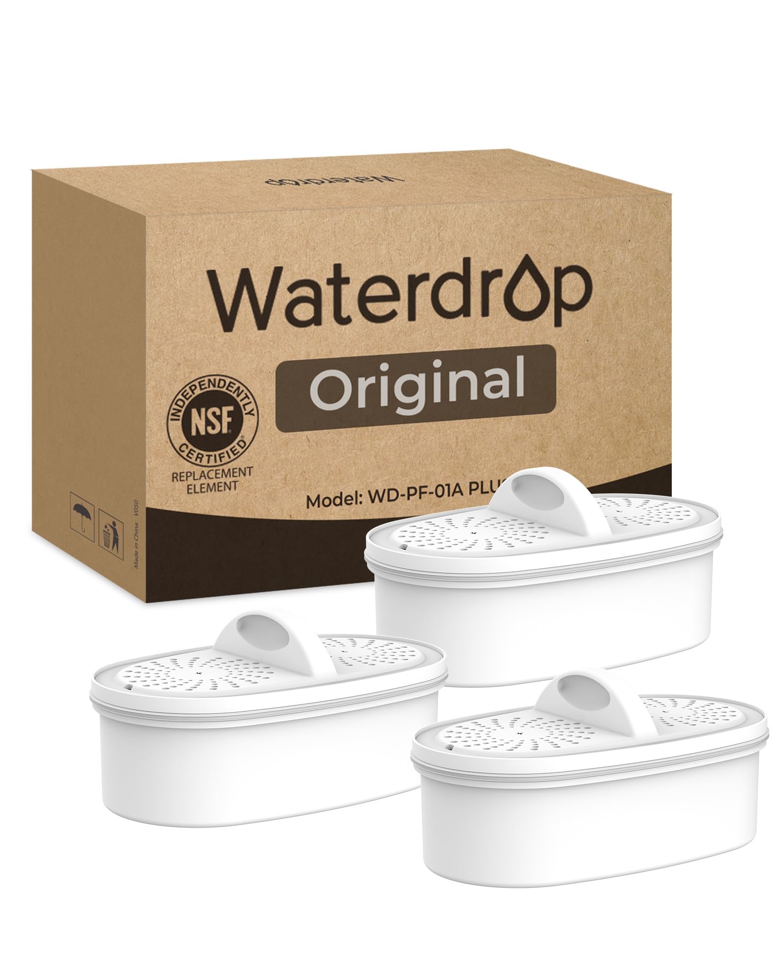 Waterdrop Filter Replacement for All Waterdrop Pitcher Filtration System, WD-PF-01A Plus (Pack of 3)